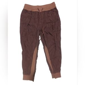Anthropologie Nomad Chocolate Brown Jogger Drawstring Pant Size L Natural Fibers